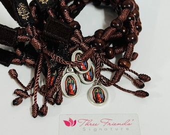 Bracelet jeunesse scapulaire Notre-Dame de Guadalupe, corde, carmélites