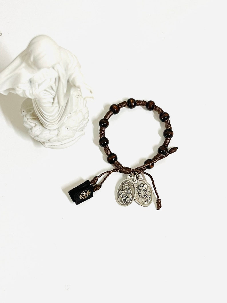 Every man’s St Michael St Joseph Scapular Rosary Bracelet image 3