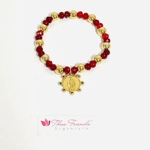 Happy Valentine&#39;s Guadalupe Our Lady of Guadalupe Edelstein Goldfilled Armband