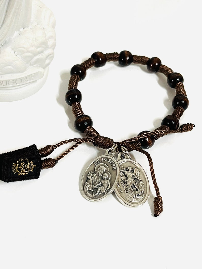 Every man’s St Michael St Joseph Scapular Rosary Bracelet image 1