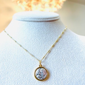 Medaglia della Sacra Famiglia - Collana piena d&#39;oro