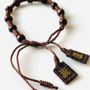 Mt Carmel 4-PACK Wood Adjustable Rosary Bracelet