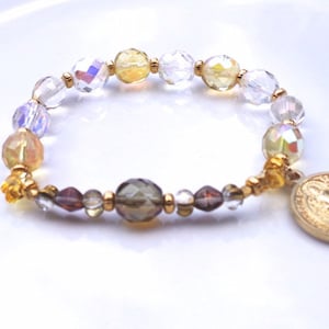 St Benedict Medal Crystal Rosary Bracelet