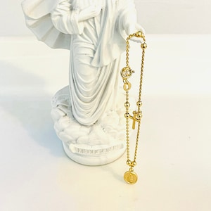 One and only Gold Filled Our Lady of Guadalupe roped chain Bracelet