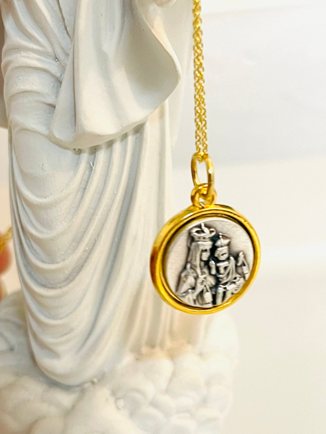Scapular Medal Minimalist Gold Filled Necklace - Etsy