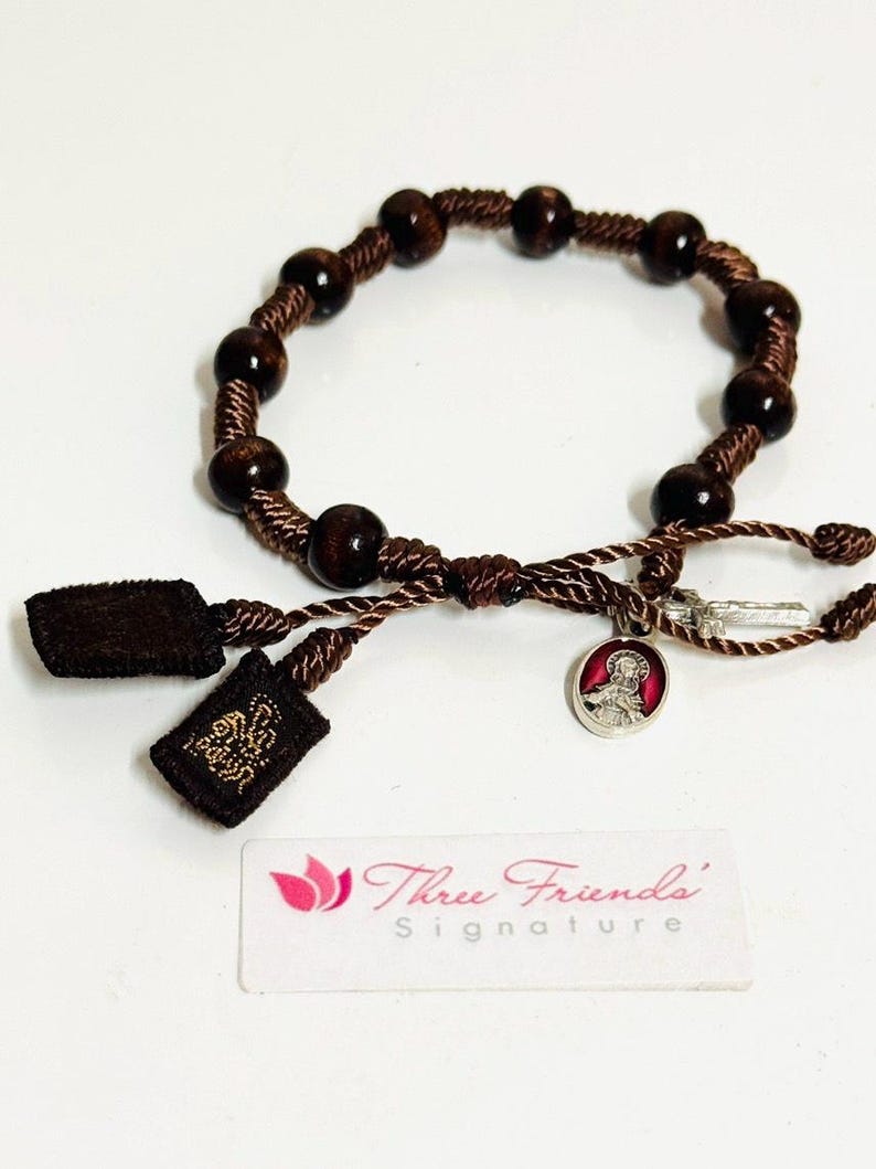 Enamel Immaculate Heart of Mary Scapular Rosary Bracelet - Etsy
