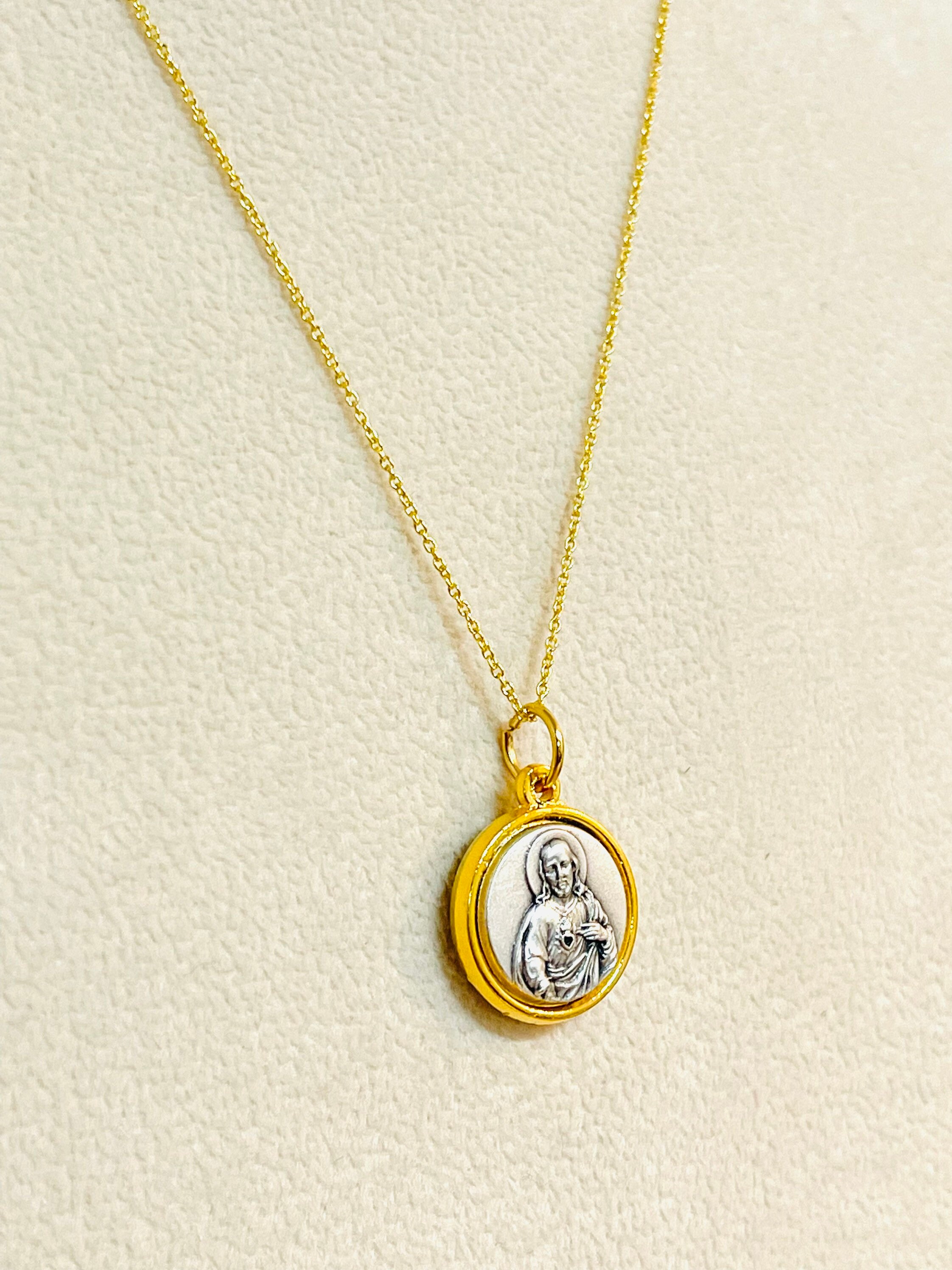 Scapular Medal Minimalist Gold Filled Necklace - Etsy