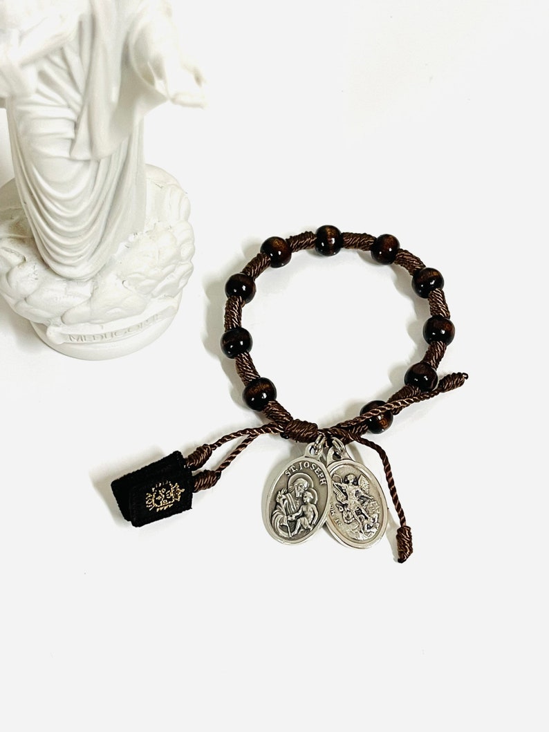 Every man’s St Michael St Joseph Scapular Rosary Bracelet image 2