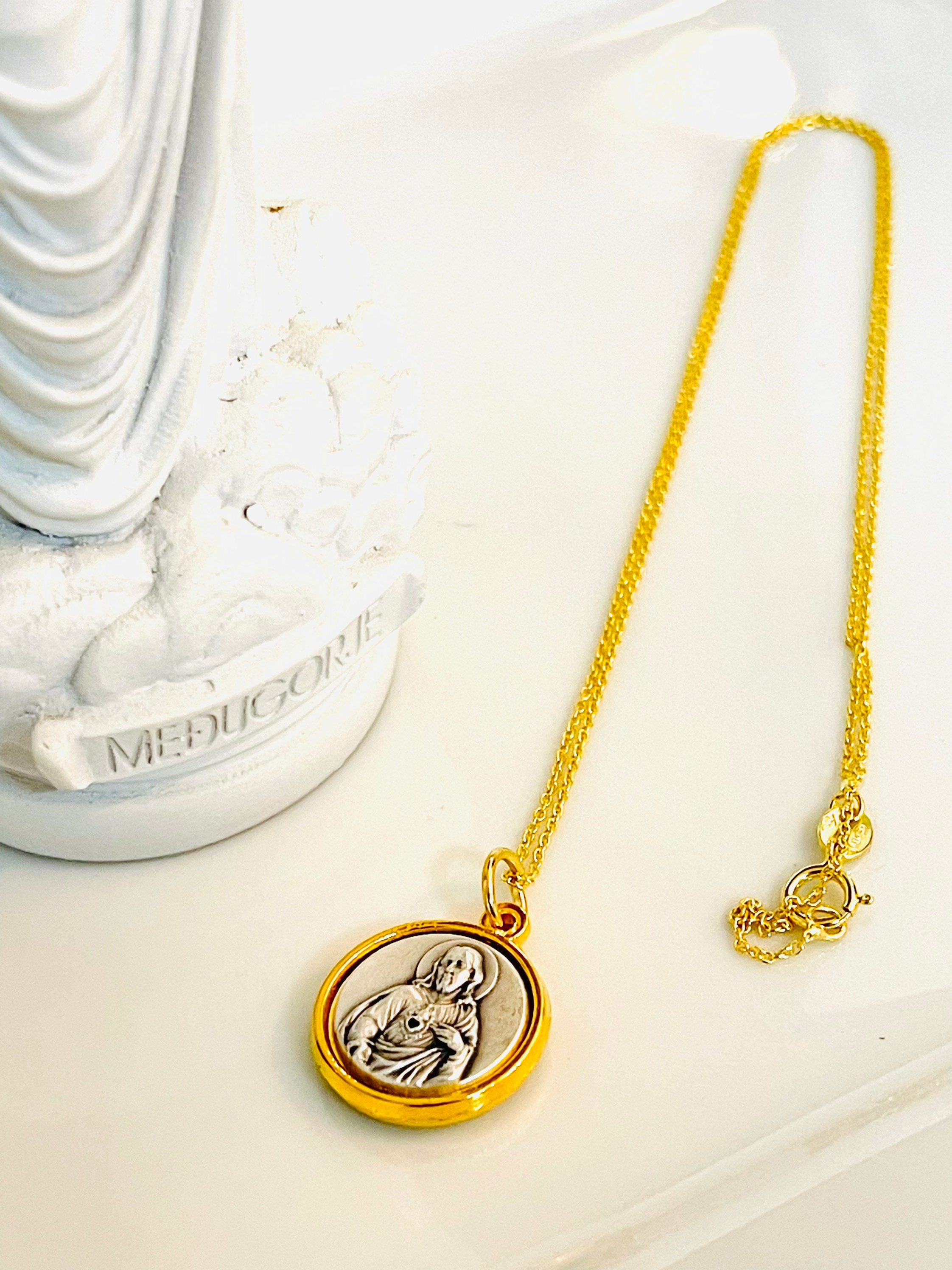 Scapular Medal Minimalist Gold Filled Necklace - Etsy