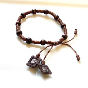 Mt Carmel Wood Adjustable Men&#39;s Rosary Bracelet