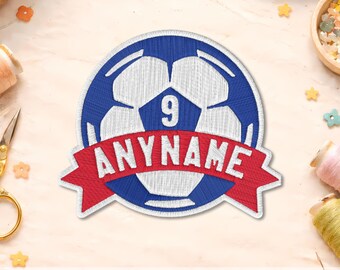 Custom Soccer Ball Player Name Patch, Personalized Soccer Team Embroidered Patch, School Team Spirit Sports Gift, Custom Iron On Patch
