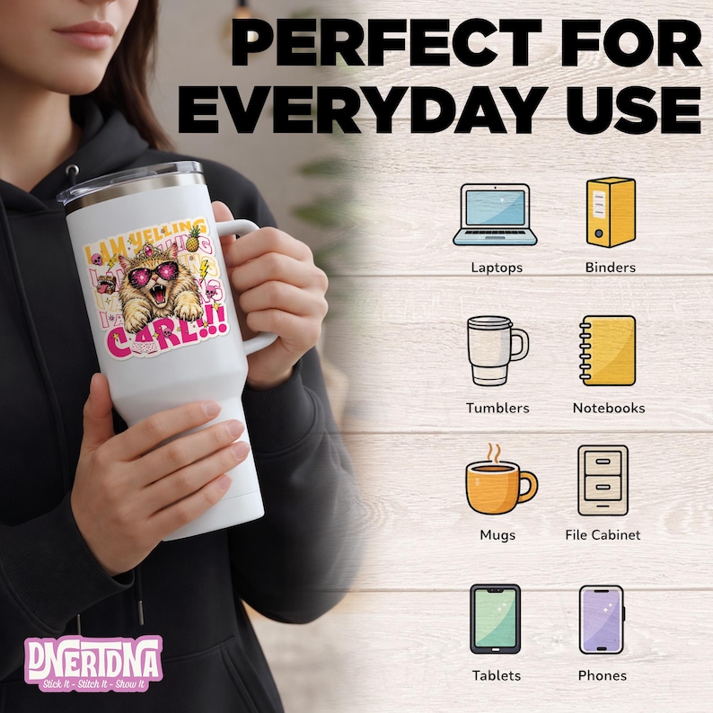 I Am Yelling Carl Sticker, Funny Humor Girly Cat Princess Donut Sci-fi ...