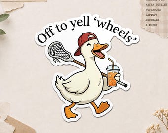 Autocollant Off To Yell Wheels, humour drôle, crosse, canard, café, et, amoureux, sport, santé mentale, autocollants imperméables, pour, bouteille eau, cadeau
