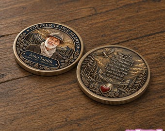Custom Memorial Photo Coin, Personalized Loss Of Loved One Sympathy, In Loving Memory Custom Name And Date Coin Appreciation Keepsake Gift