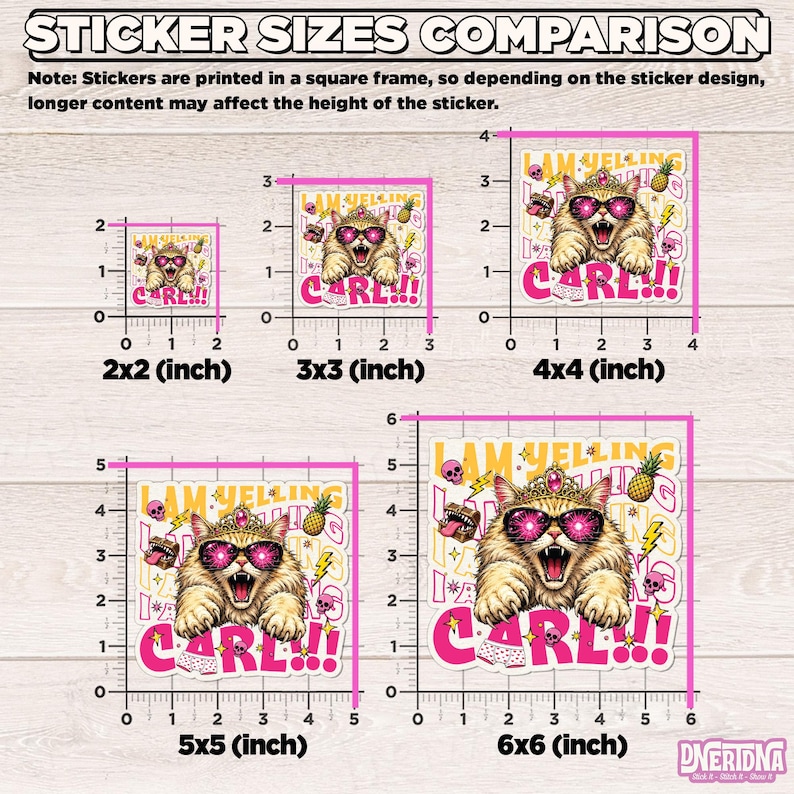 I Am Yelling Carl Sticker, Funny Humor Girly Cat Princess Donut Sci-fi ...