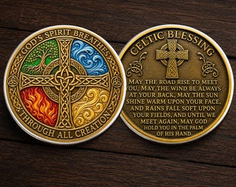 Gods Spirit Breathes Coin, Christian Inspirational Blessing Faith Coin Chip Appreciation Keepsake Gift