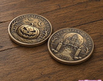 All Hallows Eve Halloween Coin, Spooky Pumpkin Horror Coin, Haunted Night Jack O Lantern Gift, Halloween 2026 Coin Appreciation Keepsake
