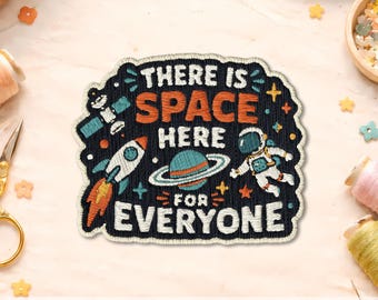Parche "Aquí hay espacio para todos", parche bordado para maestros de educación especial, regalo para maestros de aula inclusiva, parche termoadhesivo