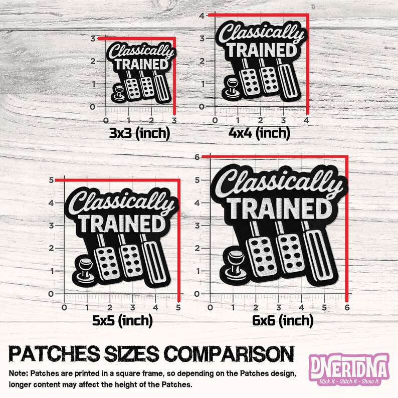 Classically Trained Manual Driver Patch, Funny Stick Shift Gift, Car Enthusiast Embroidered Patch for Backpack, Clothes, Jean, Jacket, Bag 画像 2