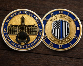 Patriotic Police Retirement Coin, Retired Police Officers Veterans Enforcement Honor Coin Chip Appreciation Keepsake Gift