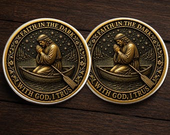 Faith In The Dark With God I Trust Coin, Christian Jesus Bible Religious Coin Chip Appreciation Keepsake Gift