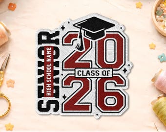 Custom Senior Class Of 202 Student Name Patch, Personalized  High School Name Embroidered Patches for Backpacks, Clothes, Hat
