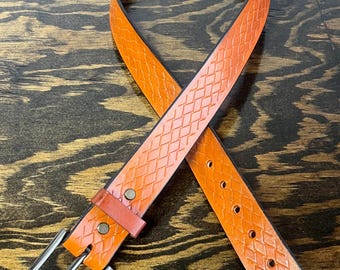 100% Genuine Full-grain Leather Belt 1 1/2 Hand Crafted Saddle Tan Brown Size 38