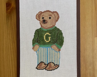 Lienzo bordado con el oso navideño de George Weasley