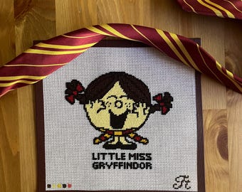 Lienzo bordado de la pequeña señorita Gryffindor