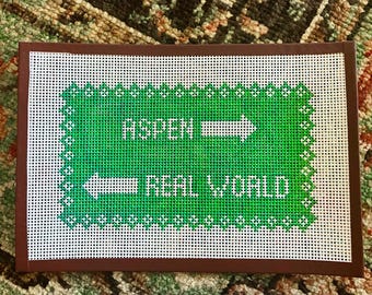 Lienzo de punto de aguja Aspen vs. del mundo real