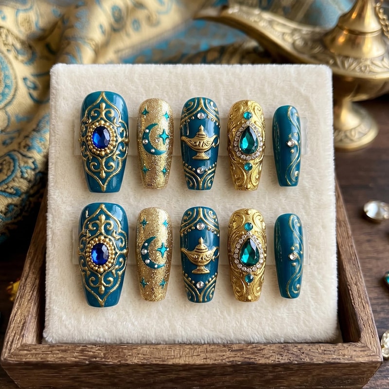 Custom Nail Drawing Jasmine Press on Nail - Etsy UK