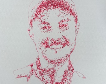 Custom Pen Plotter Portrait · Machine-Plotted Ink Line Art on Fine Paper