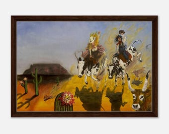 Cowgirls | Framed Canvas 40x60 cm / 16x24″
