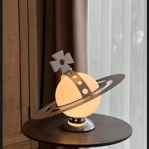 Vivienne Westwood Inspired Saturn Lamp | Retro Futuristic Planet Light | Nana Punk Aesthetic Statement Table Lamp