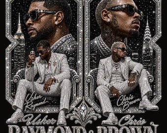 Trasa koncertowa Ushera i Chrisa Browna R&B 2026, cyfrowa, PNG. Projekt koszulki z pirackim rapem. Grafika koncertowa hip-hopowa do sublimacji (pobranie cyfrowe)