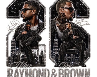 Trasa koncertowa Raymond and Brown 2026, trasa koncertowa R&B PNG, cyfrowy nadruk Ushera i Chrisa Browna, grafika na koszulce RB, projekt sublimacji, pobieranie cyfrowe