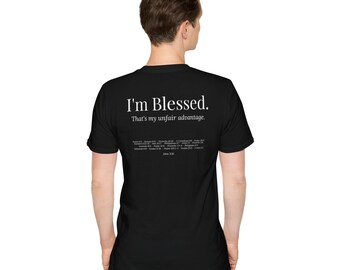 I'm Blessed Christian T-Shirt for Men, Faith Based Graphic Tee, John 3:16 Bible Verse Shirt, Christian Dad Gift, Religious Husband Gift