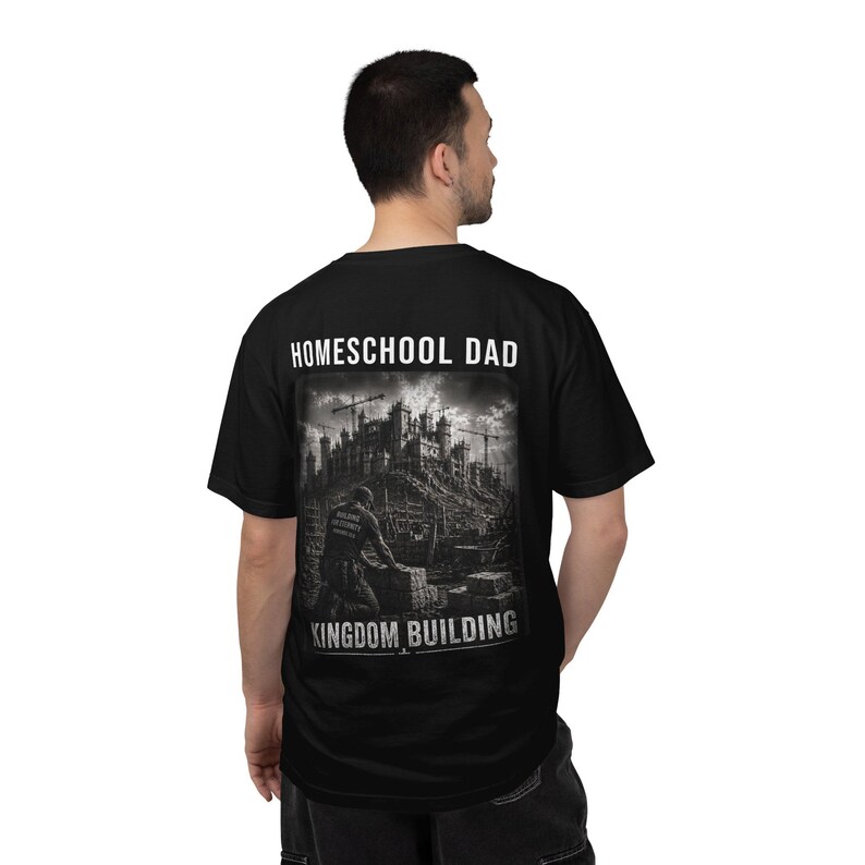 Homeschool Dad T-Shirt, Kingdom Building Christian Tee, Proverbs 22:6 Bible Verse Shirt, Comfort Colors Garment-Dyed, Faith Dad Gift image 5