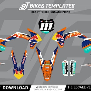 KTM 250 SX-F Dean Ferris' 2014 Red Bull  Replica Pre - Designs Cdr + Ai + Pdf  Full Template