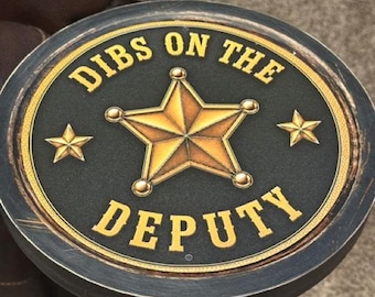 Gift for Sheriff Deputy, Law Enforcement Decor, Rustic Drink Table, Man Cave Decor