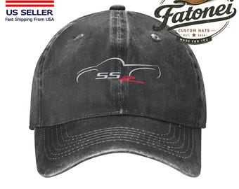 Gorra de béisbol unisex de algodón con logo estampado de Chevy SSR, de mezclilla lavada.
