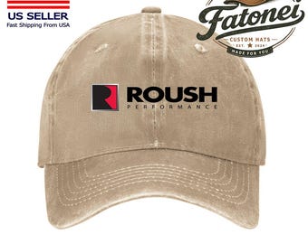 Roush Racing Performance Printed Logo Cotton Hat Unisex Washed Denim Baseball Cap