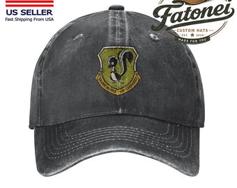 Lockheed Martin Skunk Works Printed Logo Cotton Hat Unisex Washed Denim Baseball Cap