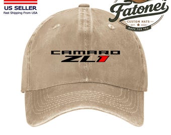 Chevy Camaro ZL1 Printed Logo Cotton Hat Unisex Washed Denim Baseball Cap