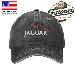 Jackson Guitars Printed Logo Cotton Hat Unisex Washed Denim Baseball Cap Black