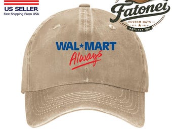 Walmart Always Printed Logo Cotton Hat Unisex Washed Denim Baseball Cap