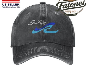 sea ray boat Printed Logo Cotton Hat Unisex Washed Denim Baseball Cap