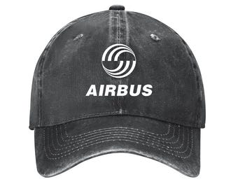Airbus Aircraft Company Printed Logo Cotton Hat Unisex Washed Denim Baseball Cap