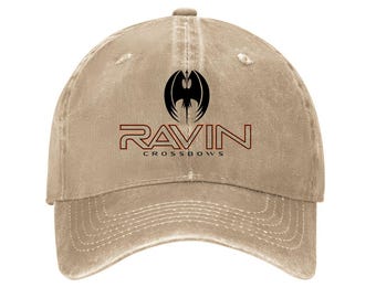 Ravin Crossbow Archery Bow Printed Logo Cotton Hat Unisex Washed Denim Baseball Cap