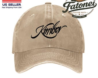 Kimber Firearms Rifle Printed Logo Cotton Hat Unisex Washed Denim Baseball Cap